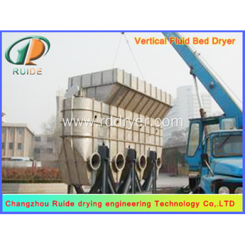 Vertical fluid bed dryer for foodstuff